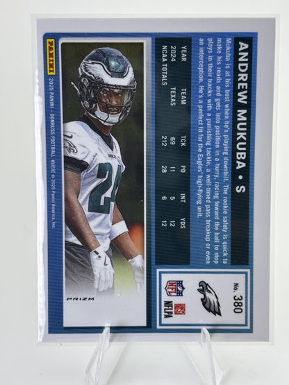 2025 Donruss #380 Andrew Mukuba Optic Rated Rookies Preview Red and Green