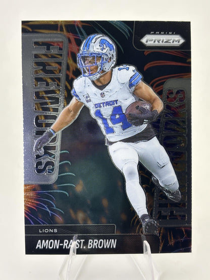 2025 Panini Prizm #16 Amon-Ra St. Brown Fireworks