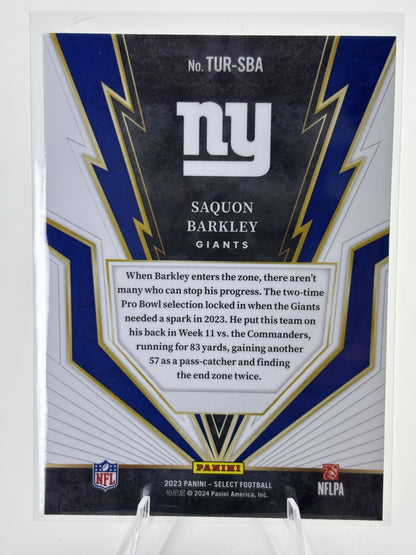 2023 Panini Select #TUR-SBA Saquon Barkley Turbocharged