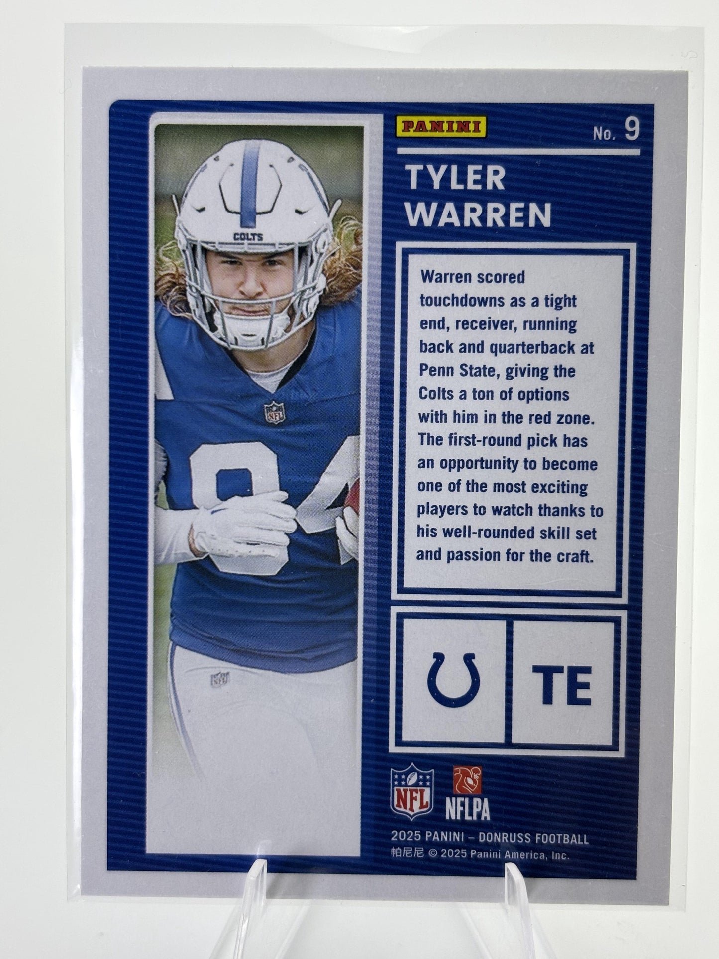 2025 Donruss #9 Tyler Warren The Rookies