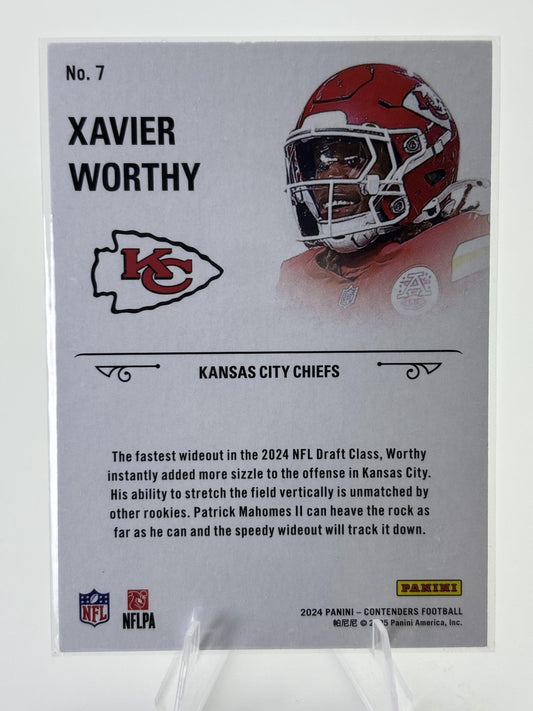 2024 Panini Contenders #7 Xavier Worthy Rookie Stallions Bronze