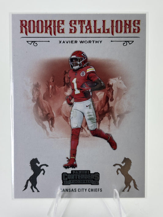2024 Panini Contenders #7 Xavier Worthy Rookie Stallions Bronze