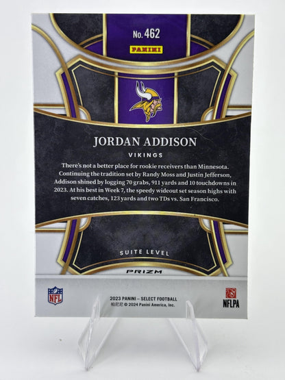 2023 Panini Select #462 Jordan Addison Silver Prizms