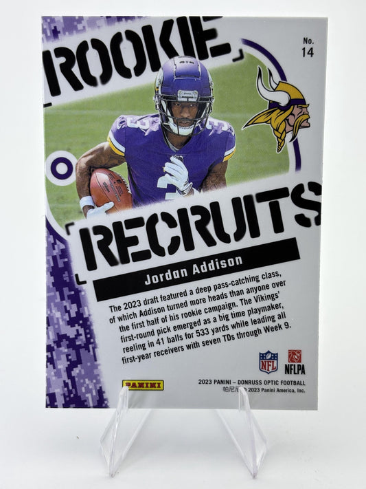 2023 Donruss Optic #14 Jordan Addison Rookie Recruits