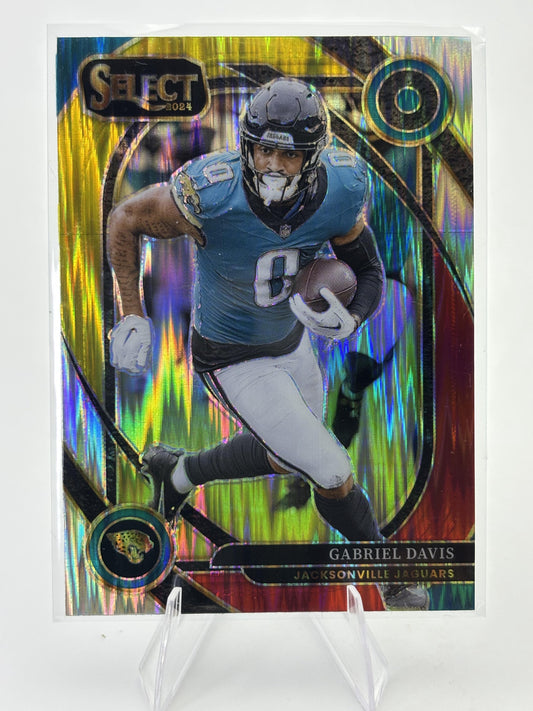 2024 Panini Select #257 Gabriel Davis Red & Yellow Prizm Shock