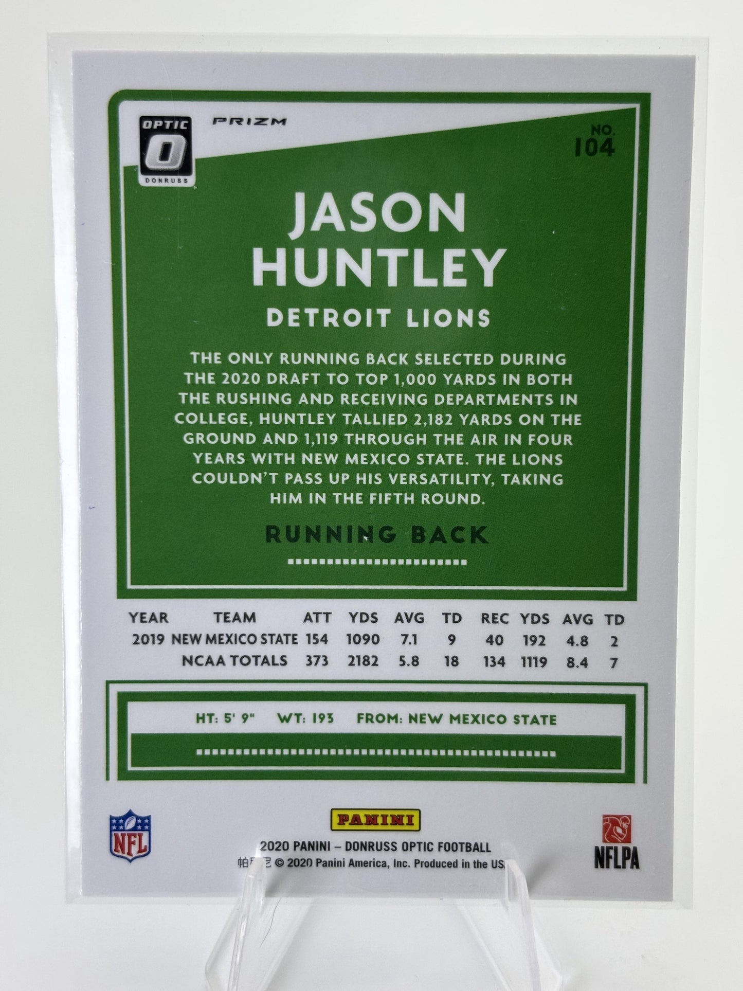2020 Donruss Optic #104 Jason Huntley Blue Hyper