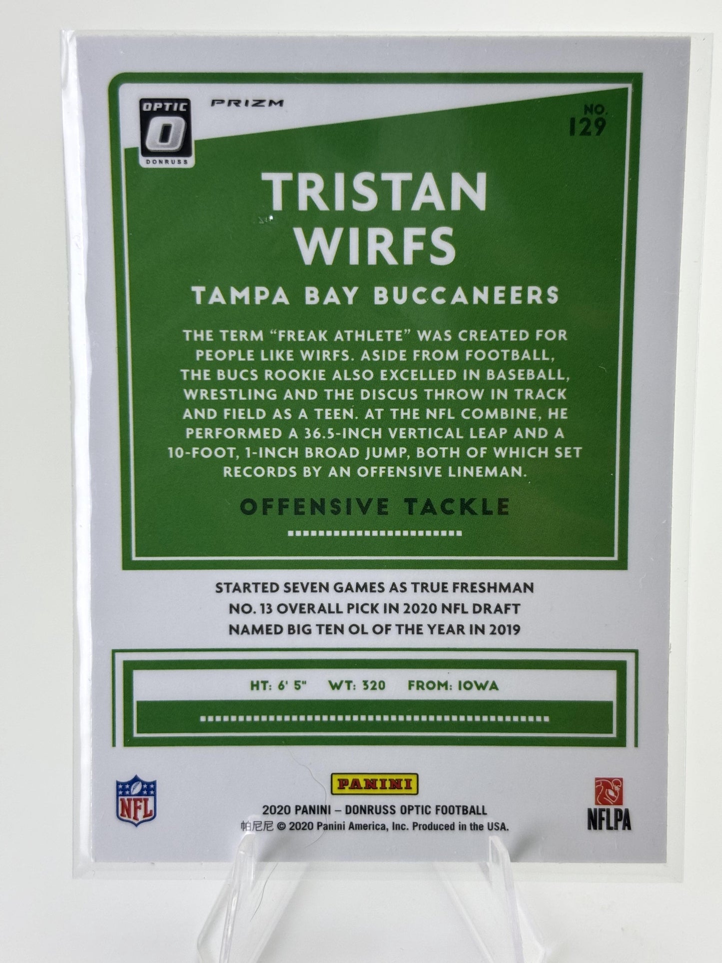 2020 Donruss Optic #129 Tristan Wirfs Blue Hyper
