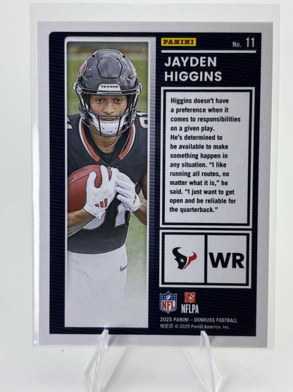 2025 Donruss #11 Jayden Higgins The Rookies