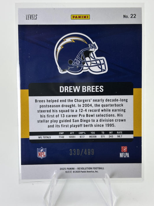 2025 Panini Revolution #22 Drew Brees Teal Levels #/499