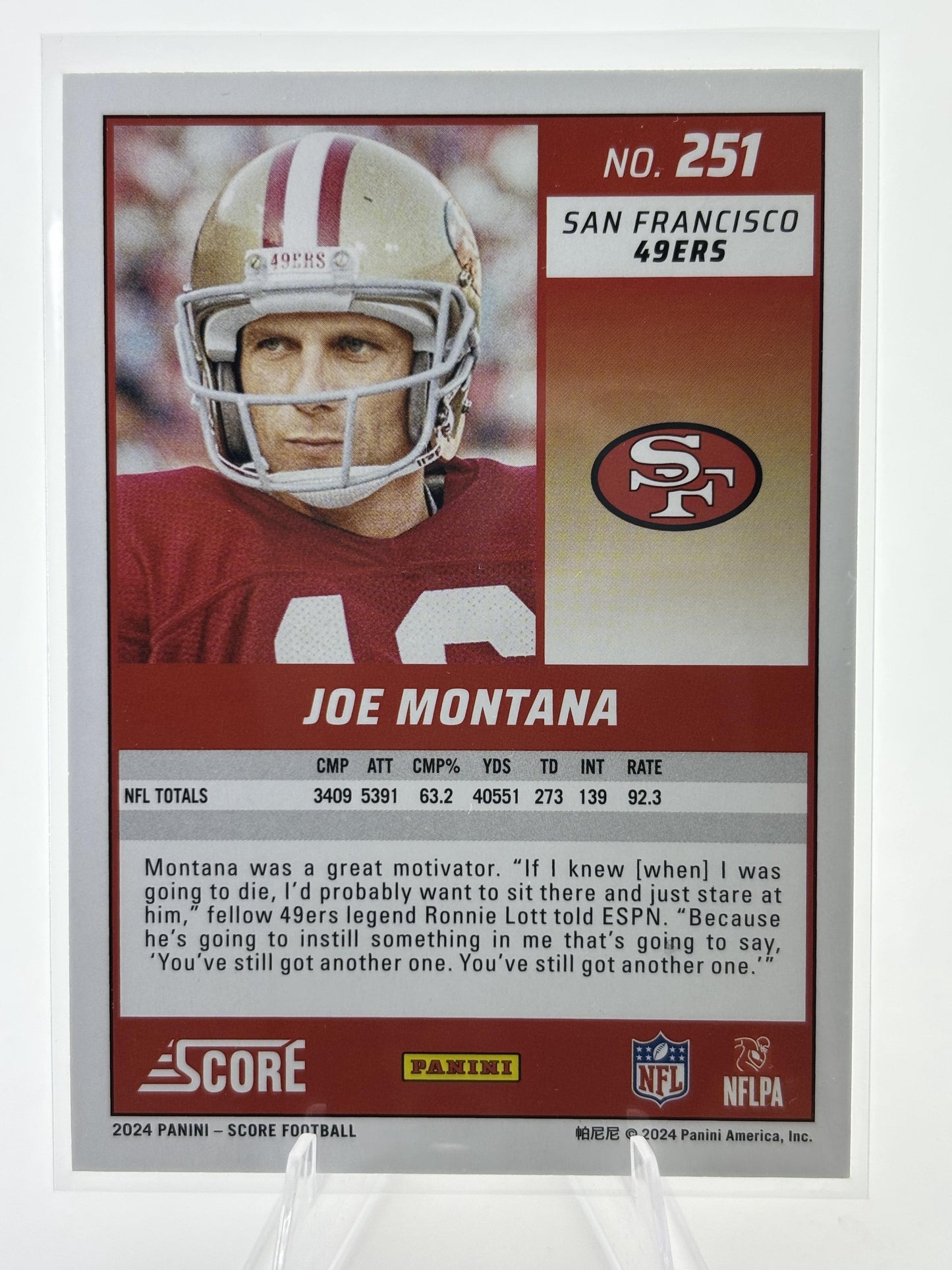 2024 Score #251 Joe Montana Lava #/630