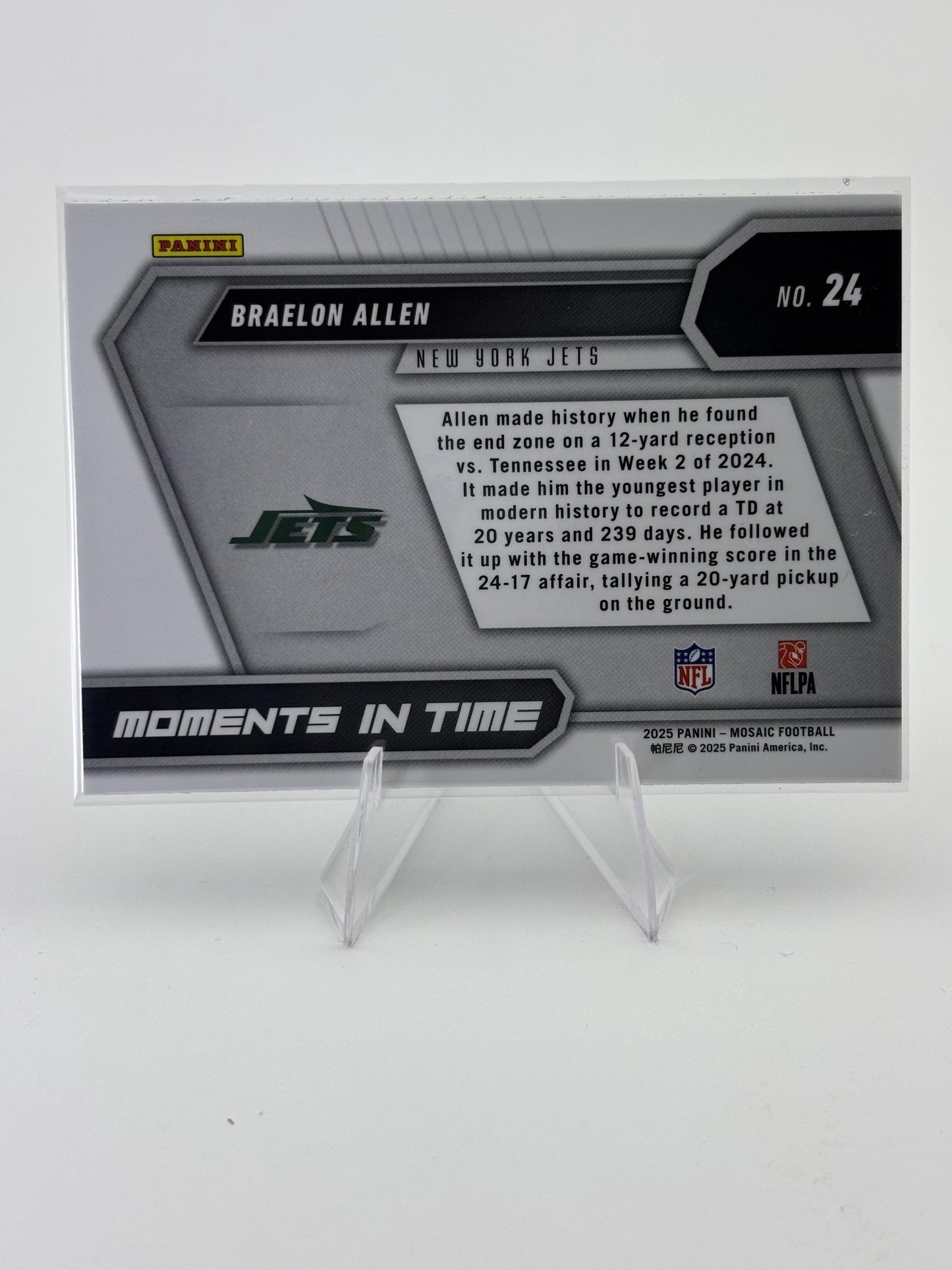 2025 Panini Mosaic #24 Braelon Allen Moments In Time