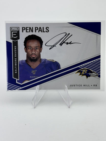2019 Donruss Elite #PP-JH Justice Hill Pen Pals