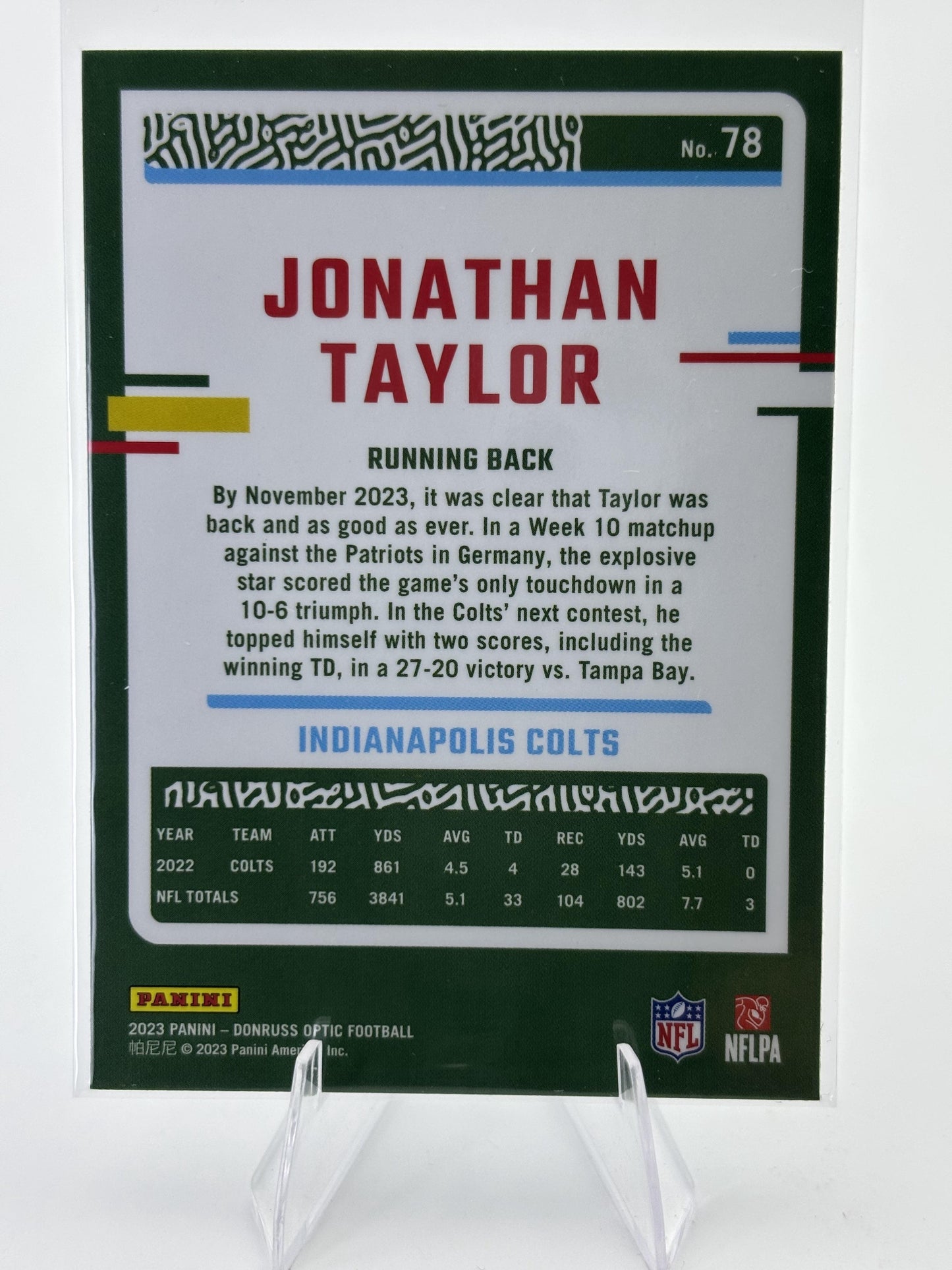 2023 Donruss Optic #78 Jonathan Taylor