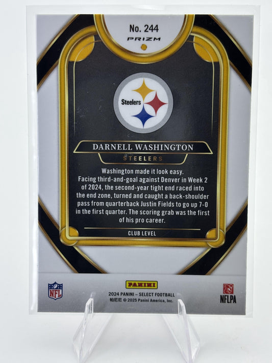 2024 Panini Select #244 Darnell Washington Red & Yellow Prizm Shock