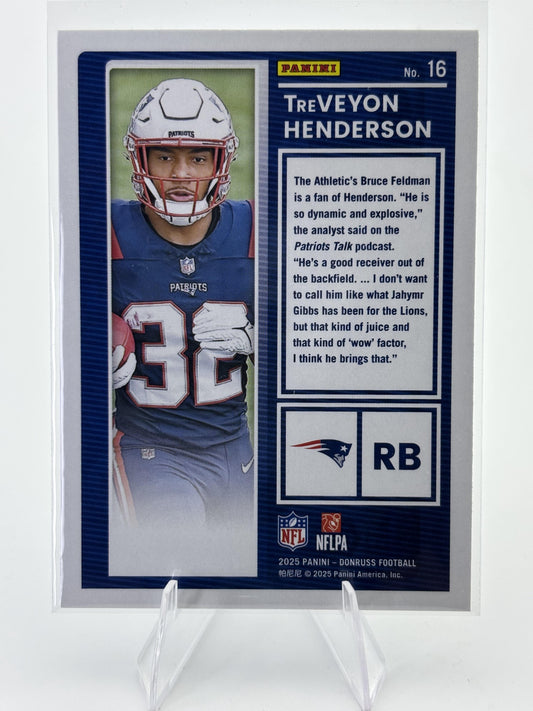 2025 Donruss #16 TreVeyon Henderson The Rookies