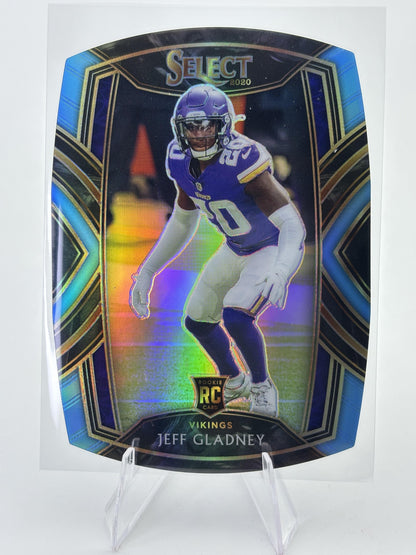 2020 Panini Select #293 Jeff Gladney Blue Prizm Die Cut