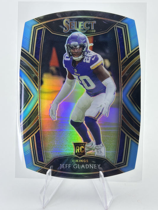2020 Panini Select #293 Jeff Gladney Blue Prizm Die Cut