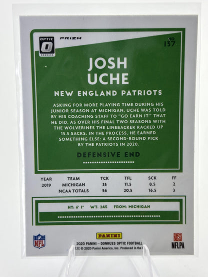 2020 Donruss Optic #137 Josh Uche Blue Scope
