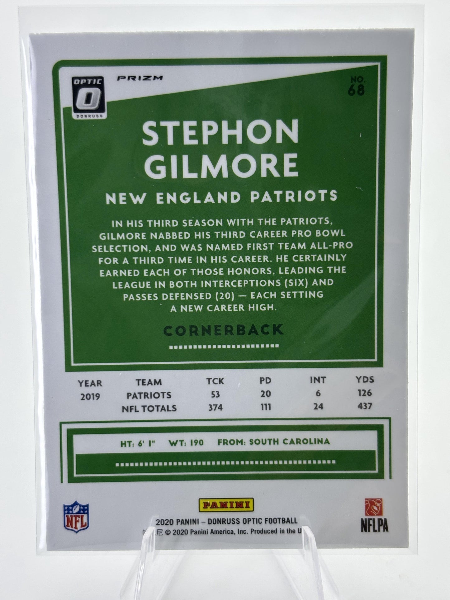 2020 Donruss Optic #68 Stephon Gilmore Holo