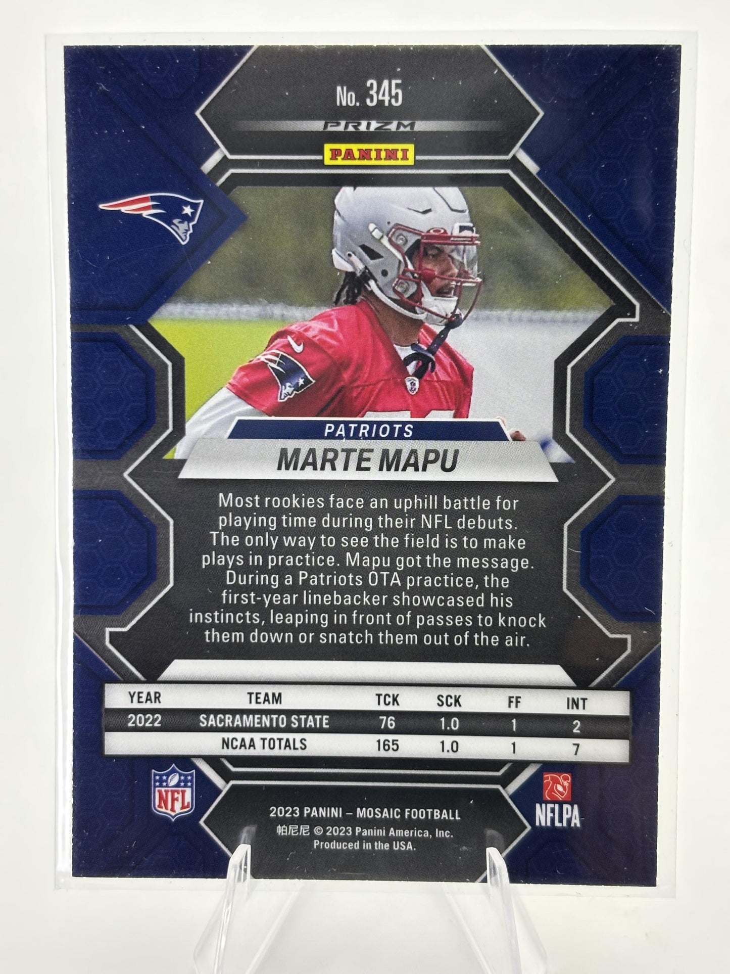 2023 Panini Mosaic #345 Marte Mapu Reactive Yellow Mosaic
