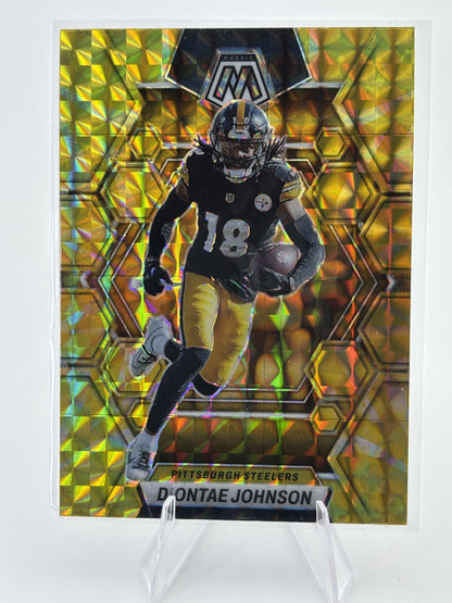 2023 Panini Mosaic #204 Diontae Johnson Reactive Yellow Mosaic