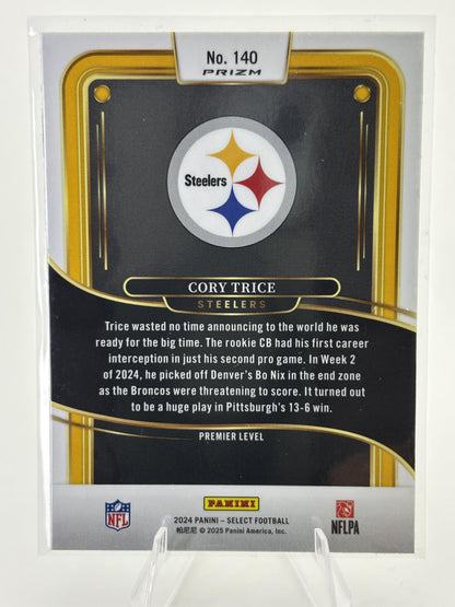 2024 Panini Select #140 Cory Trice Red & Yellow Prizm Shock