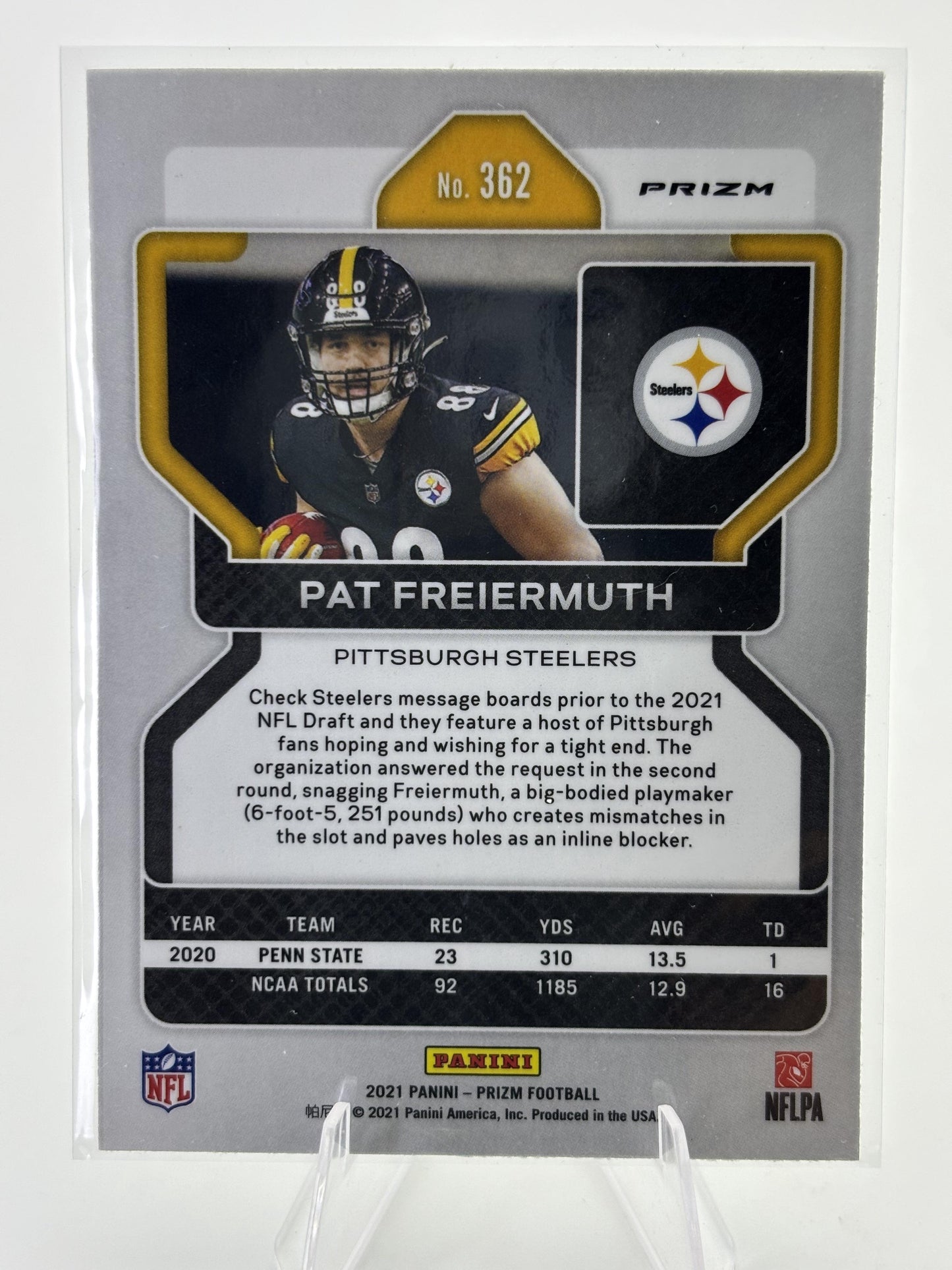 2021 Panini Prizm #362 Pat Freiermuth Neon Green Pulsar