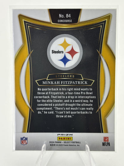 2024 Panini Select #84 Minkah Fitzpatrick Black & Blue Prizm Shock