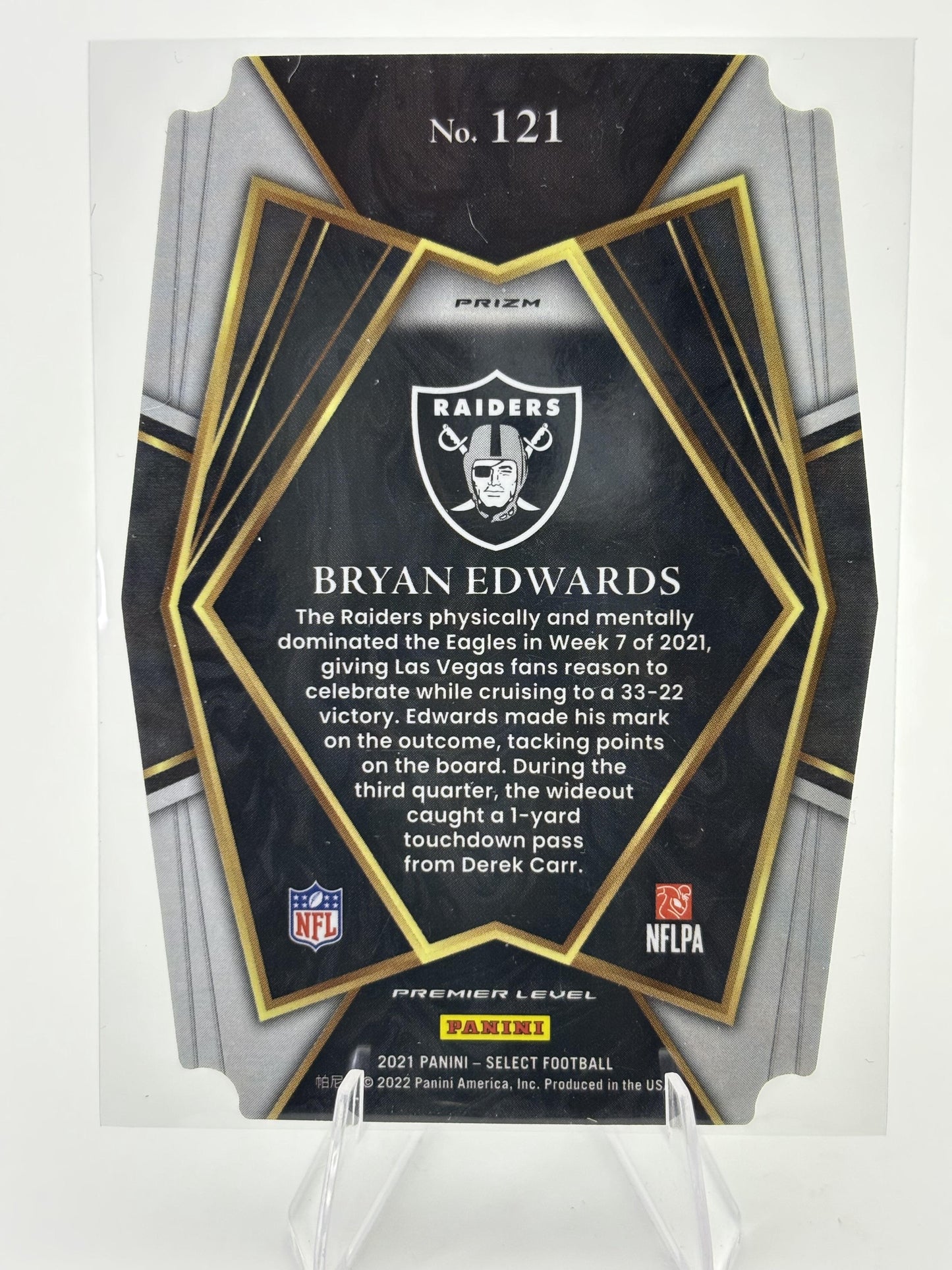 2021 Panini Select #121 Bryan Edwards Green and Yellow Prizm Die Cut