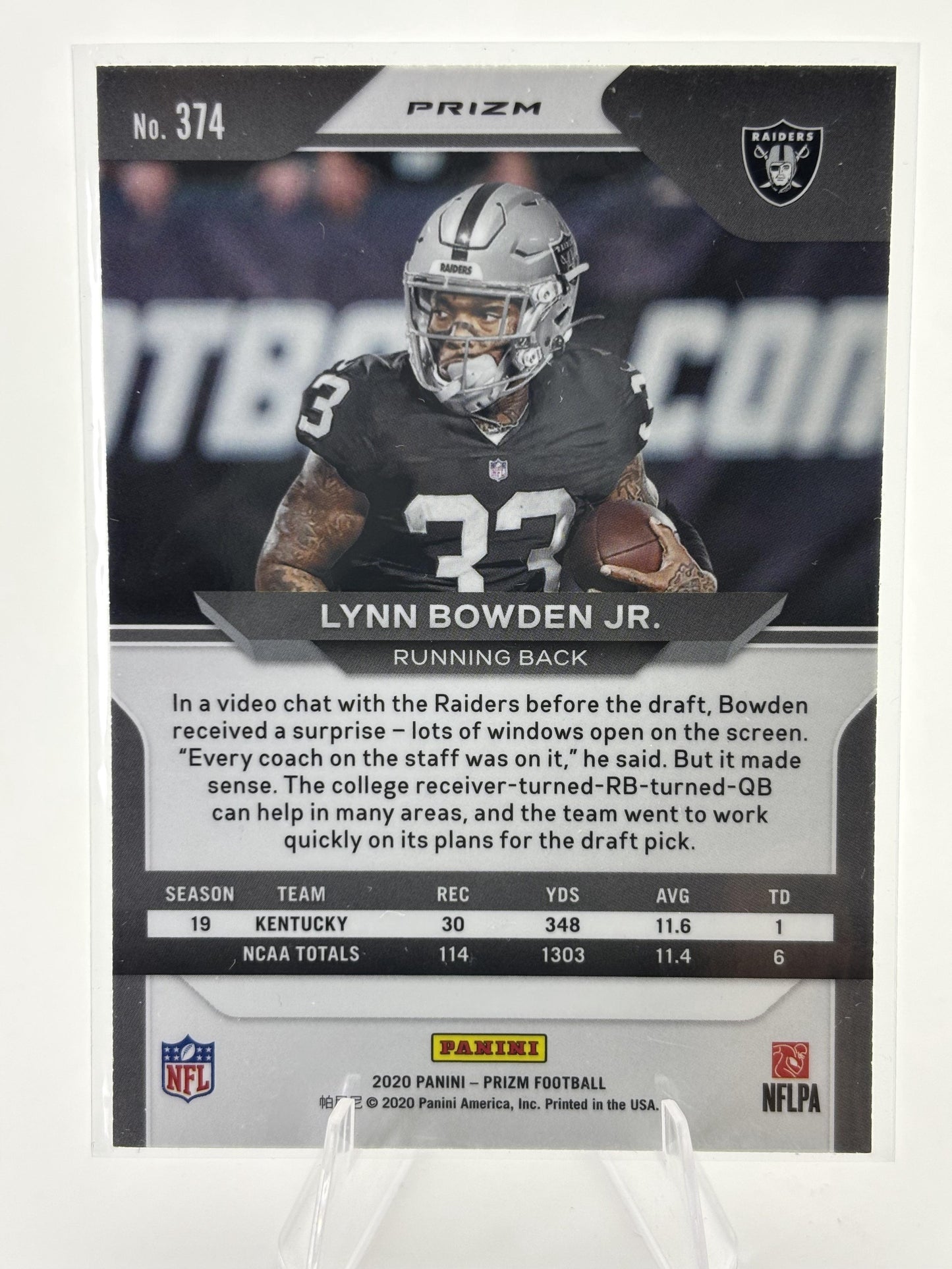 2020 Panini Prizm #374 Lynn Bowden Jr. Prizm Pink