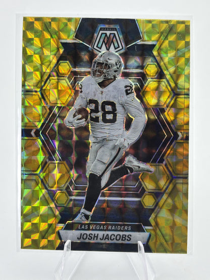 2023 Panini Mosaic #119 Josh Jacobs Reactive Yellow Mosaic