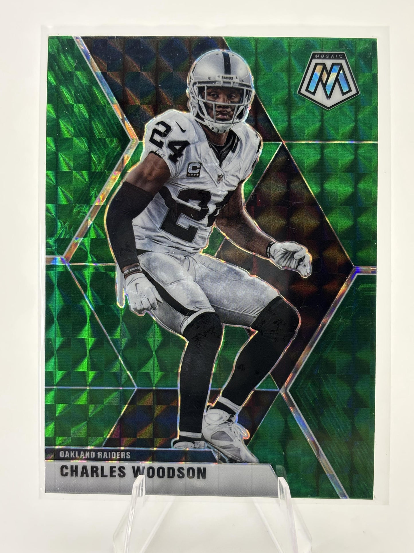 2020 Panini Mosaic #106 Charles Woodson Prizm Green