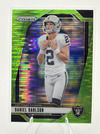 2024 Panini Prizm #153 Daniel Carlson Neon Green Pulsar
