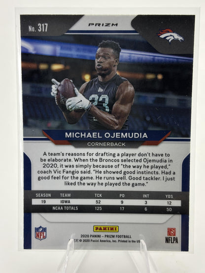 2020 Panini Prizm #317 Michael Ojemudia Prizm Red Ice