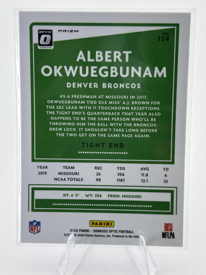 2020 Donruss Optic #124 Albert Okwuegbunam Blue Hyper