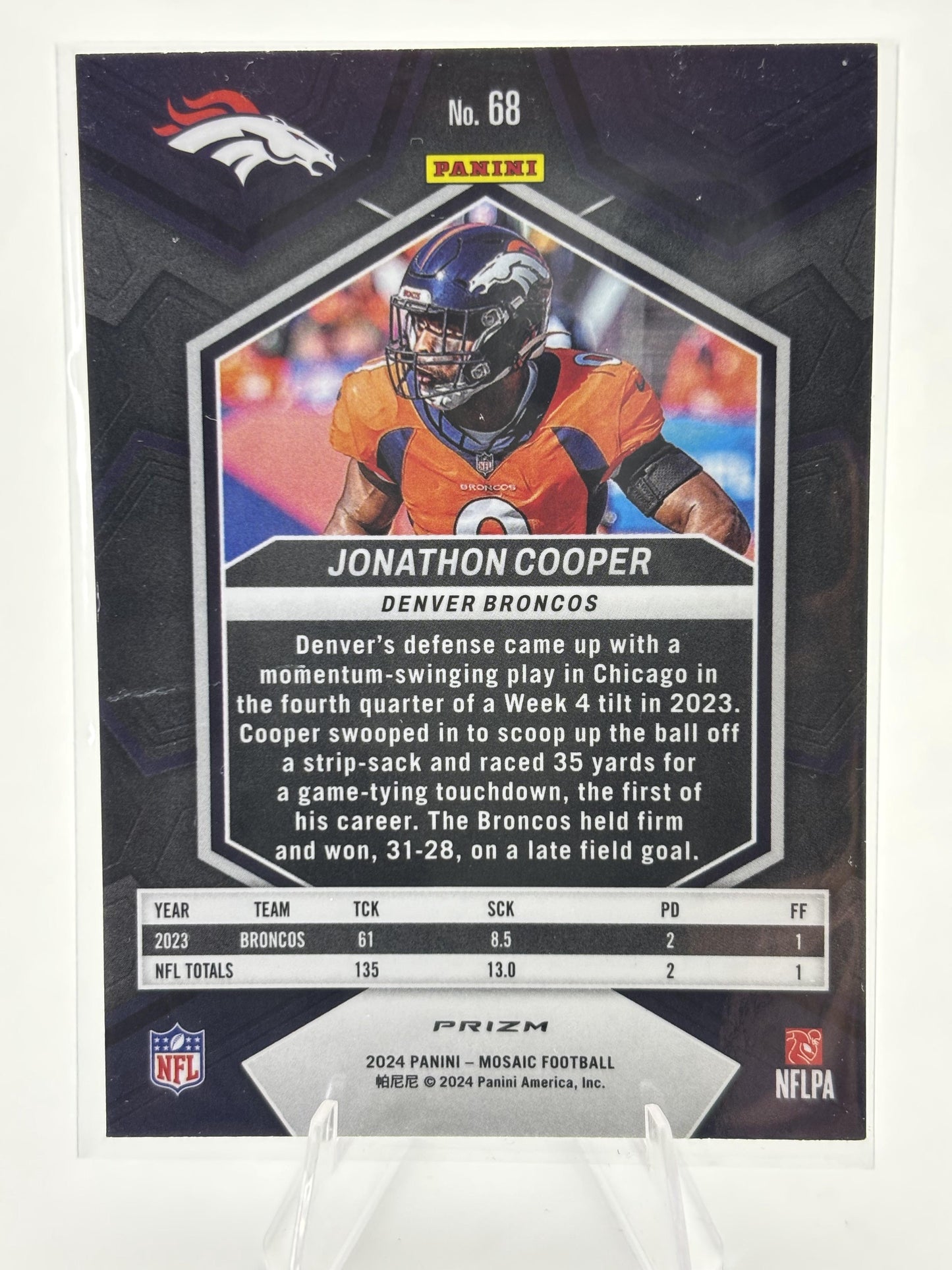 2024 Panini Mosaic #68 Jonathon Cooper Mosaic Reactive Blue