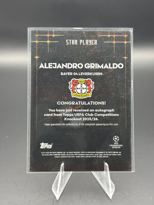 2025-26 Topps Knockout UEFA Club Competitions Alejandro Grimaldo Auto /25