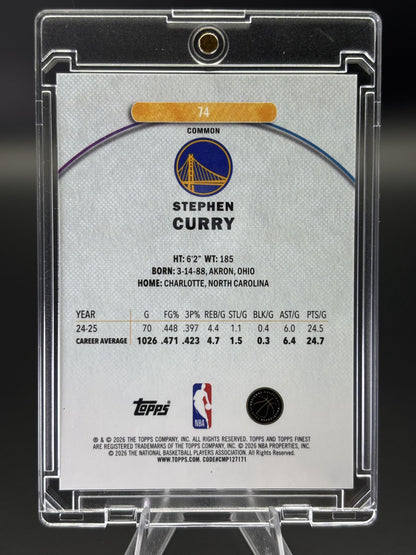2025-26 Finest #74 Stephen Curry Purple Refractor #/250