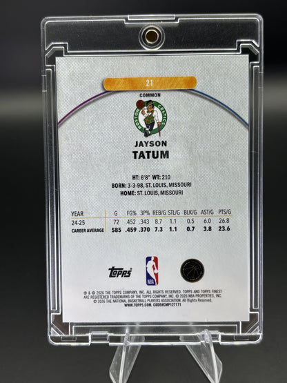2025-26 Finest #21 Jayson Tatum Blue Refractor #/200