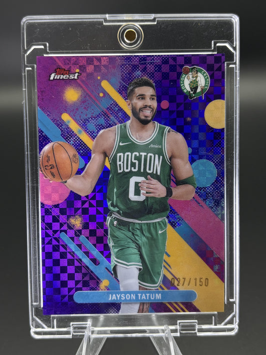 2025-26 Finest #21 Jayson Tatum Purple X-Fractor #/150