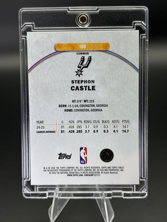 2025-26 Finest #100 Stephon Castle Oil Spill Refractor