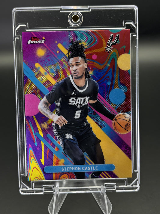 2025-26 Finest #100 Stephon Castle Oil Spill Refractor