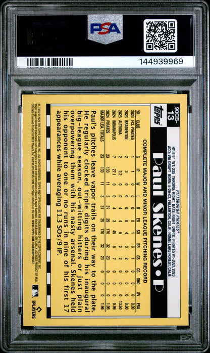 2025 Topps Chrome 1990 Topps #90CB13 Paul Skenes PSA 10