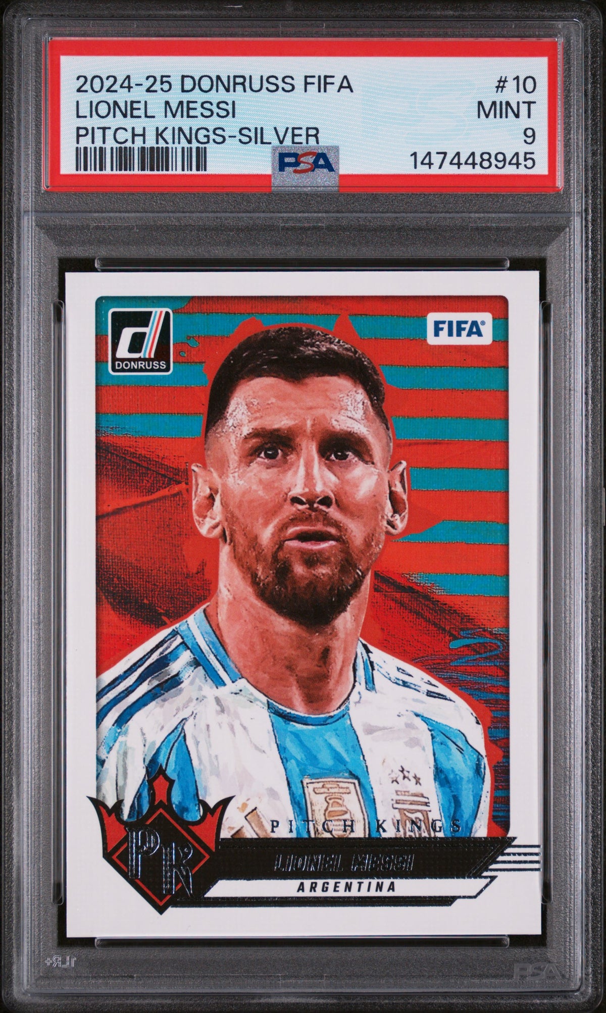 2024-25 Panini Donruss Fifa #10 Lionel Messi Pitch Kings-Silver PSA 9
