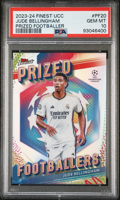 2023-24 Topps Finest UCC #PF20 Jude Bellingham Prized Footballer PSA 10