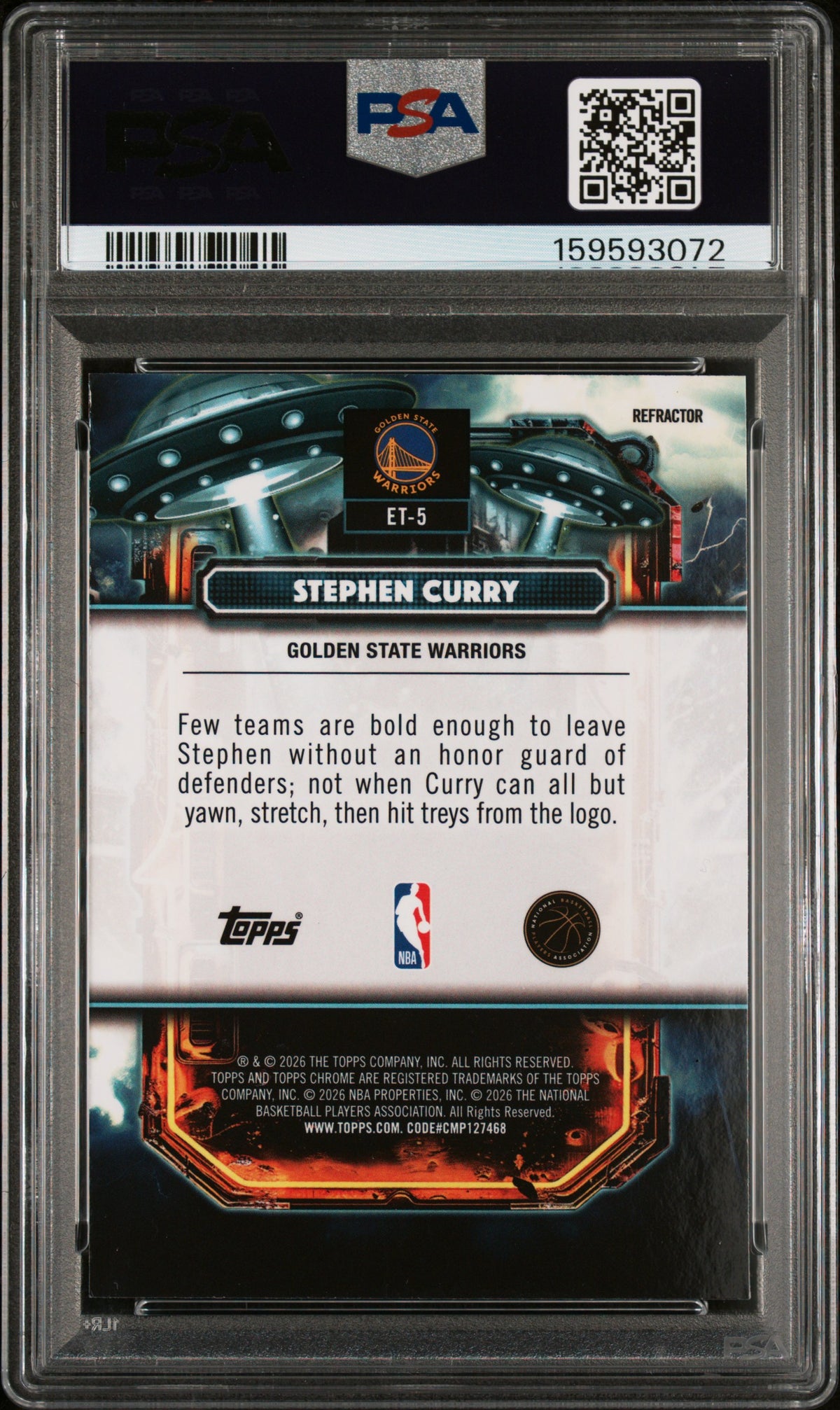 2025 Topps Cosmic Chrome ET #5 Stephen Curry Refractor PSA 9