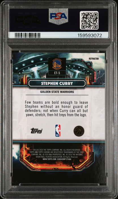 2025 Topps Cosmic Chrome ET #5 Stephen Curry Refractor PSA 9