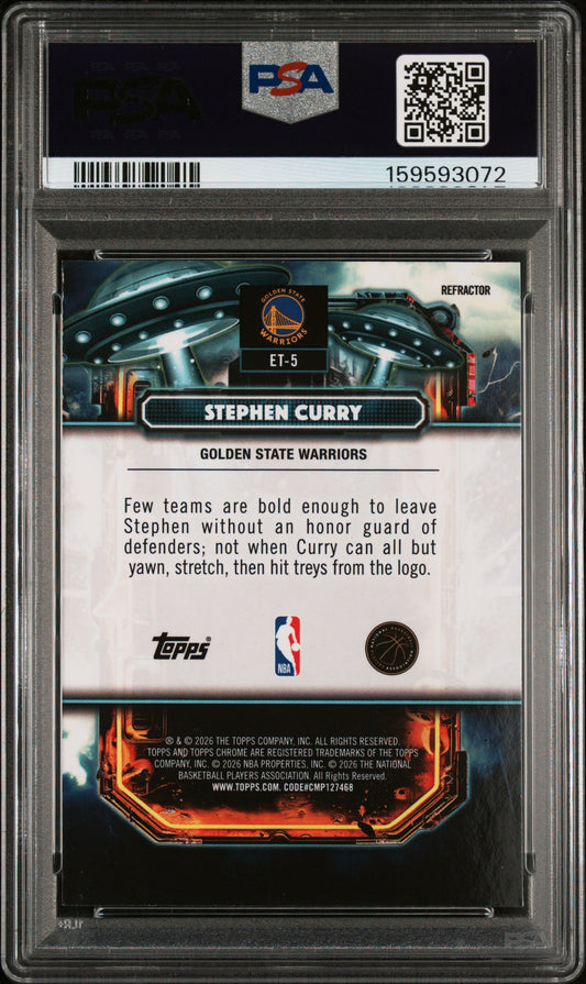 2025 Topps Cosmic Chrome ET #5 Stephen Curry Refractor PSA 9
