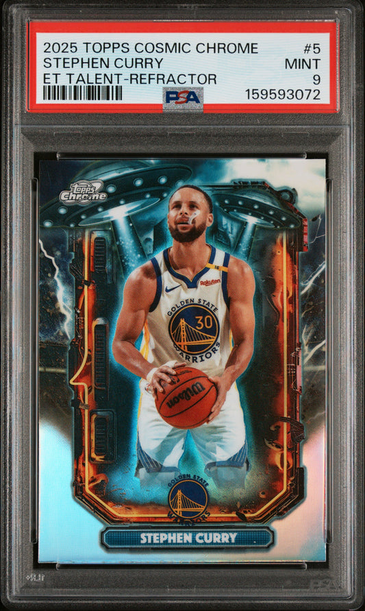 2025 Topps Cosmic Chrome ET #5 Stephen Curry Refractor PSA 9