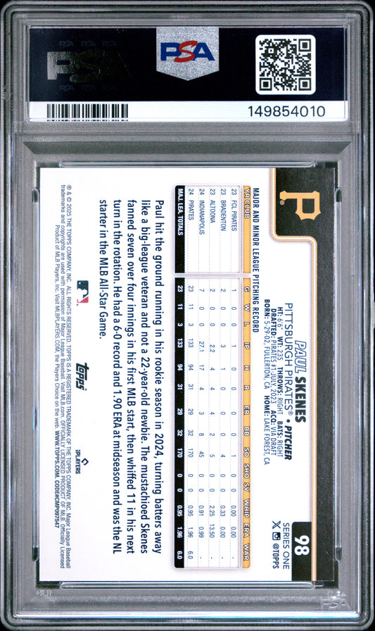 2025 Topps #98 Paul Skenes PSA 9